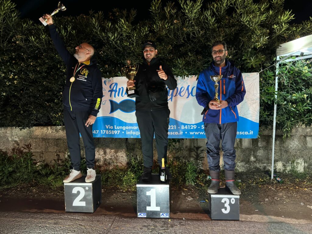 Podio Trofeo Surfcasting ACSI Salerno 2023